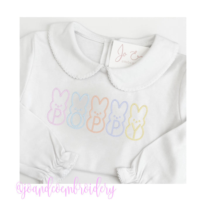 Peeps Easter Bunny Candy Embroidery Font 4x4