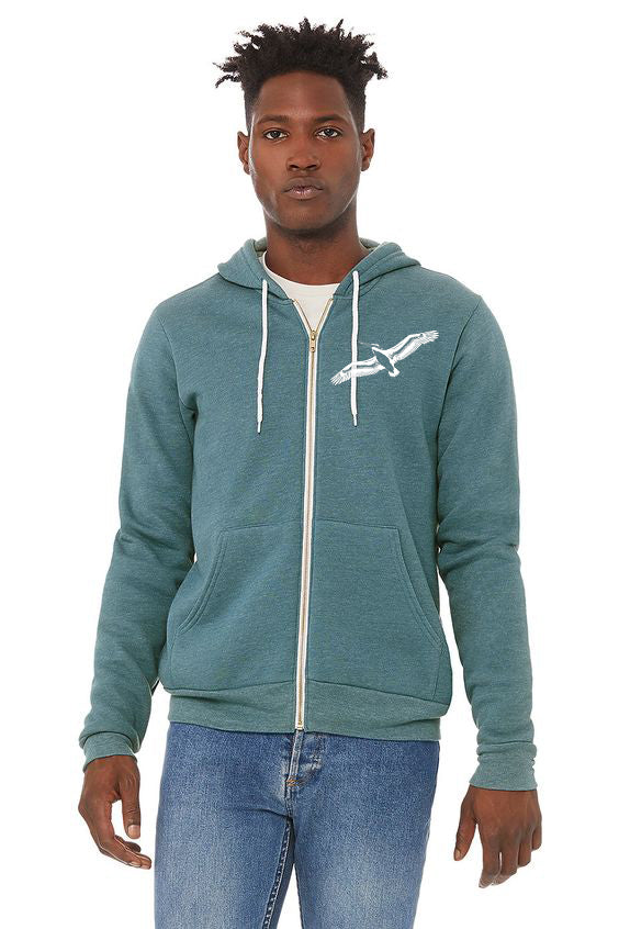 Pelicanza Pelican Beach Ultra Soft Zip Up Hoodie - Heather Deep Teal