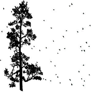 Pine Tree Flock T-Shirt - Unisex Heather Forest and Pine