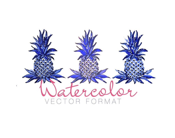 Pineapple Watercolor PNG SVG PDF Vector