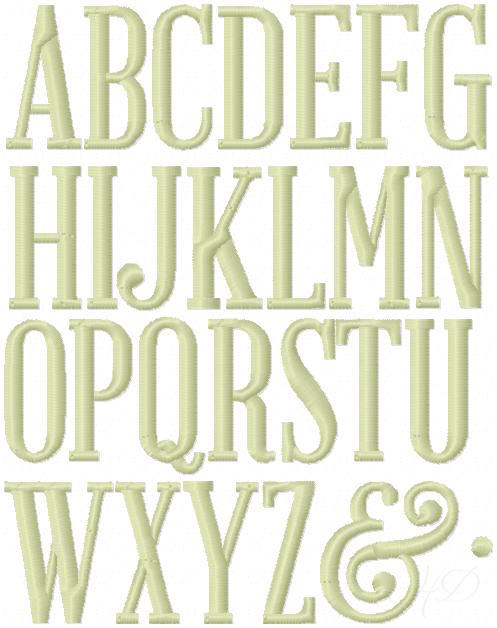 Reynolds Satin Stitch Font for Embroidery