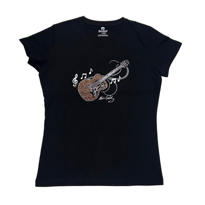 Rhinestone Elvis Guitar Women's T-Shirt