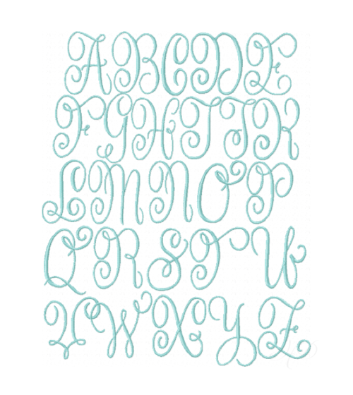 Rose Embroidery Font Monogram - Customizable Designs