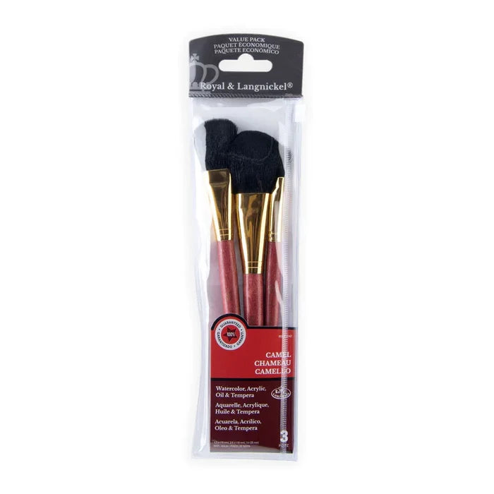 RSET-9147  Camel Hair Mop Brush Set 3pc