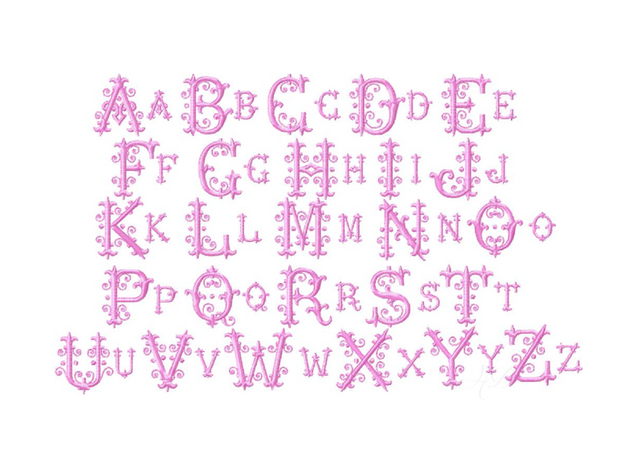 Ruby Solid Satin Stitch Monogram Font