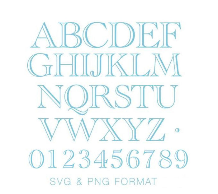 Ryan Open PNG & SVG Cricut Monogram Font