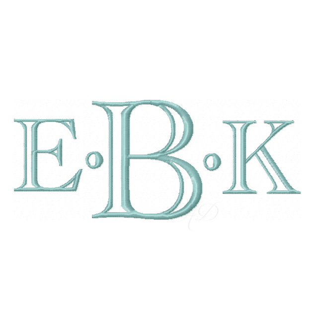 Ryan Open Satin Small Embroidery Font Package for monogramming