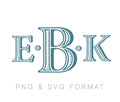 Ryan Ribbed Monogram PNG SVG Monogram Font