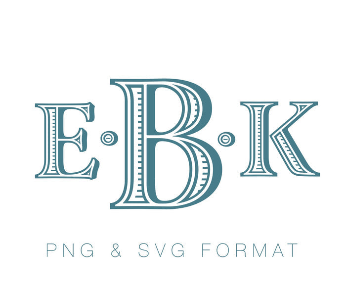 Ryan Ribbed Monogram PNG SVG Monogram Font
