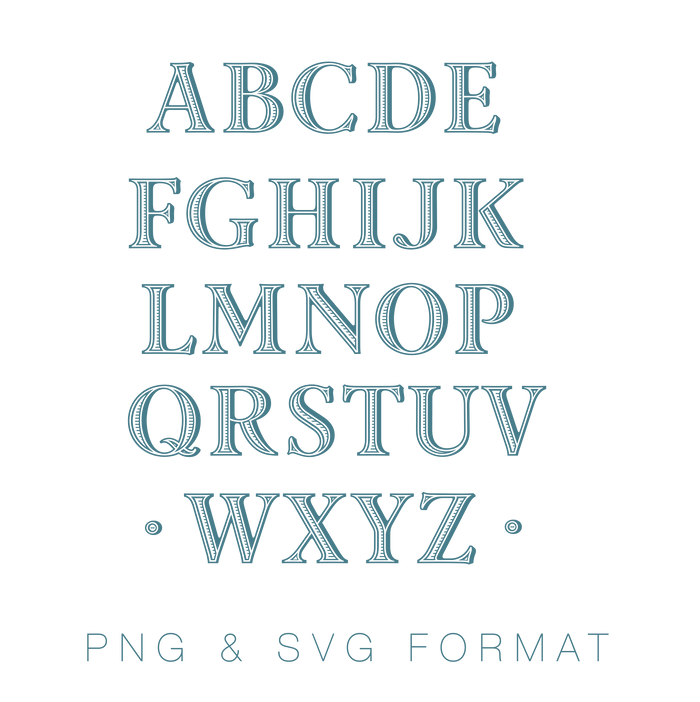 Ryan Ribbed Monogram PNG SVG Monogram Font