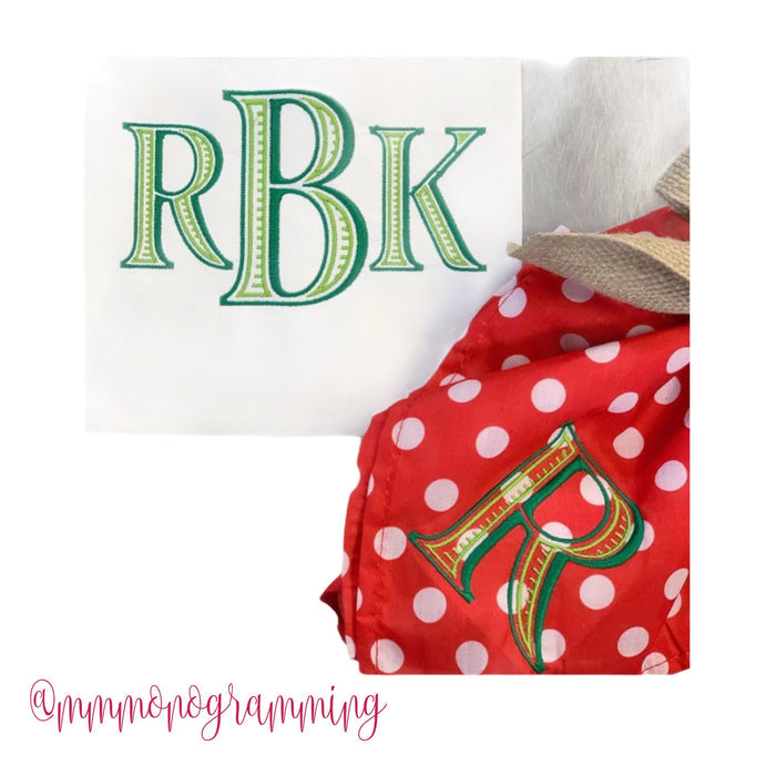 Ryan Ribbed Open Satin Embroidery Font - Crafting Essential