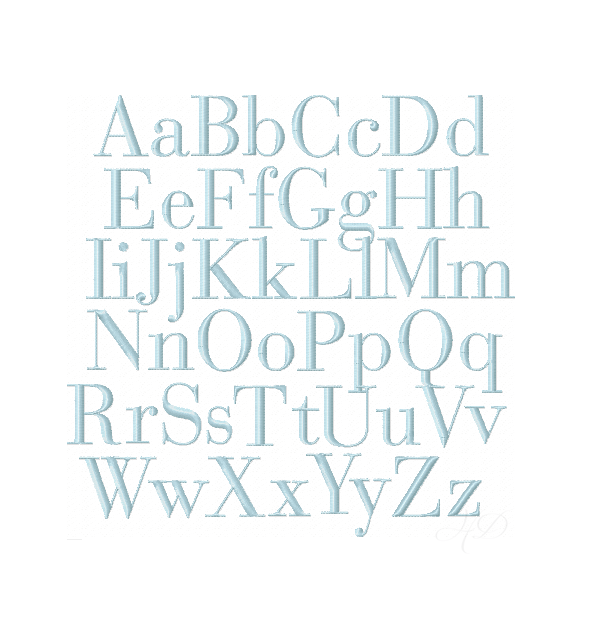 Ryan Satin Stitch Embroidery Font