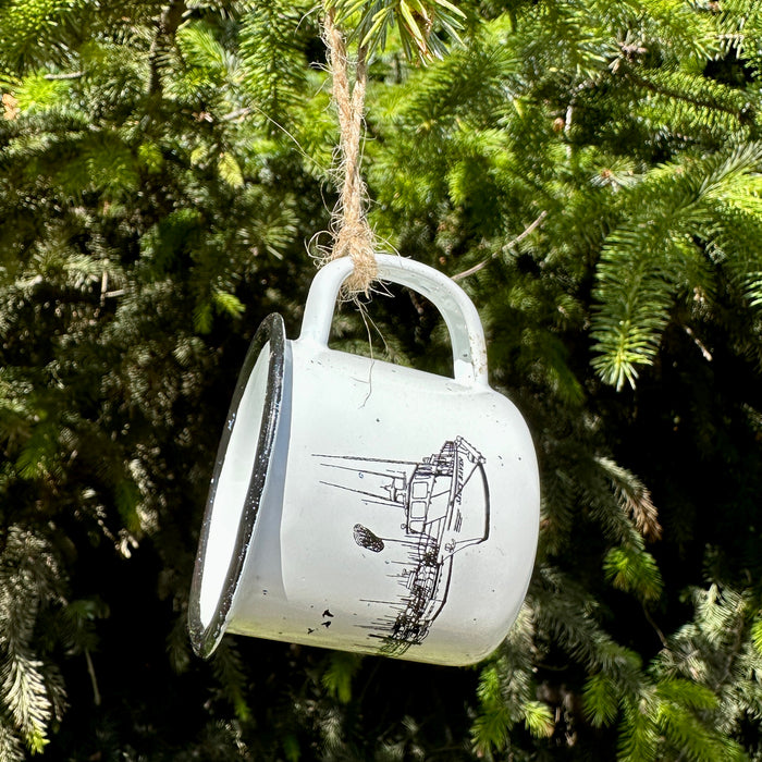 Salty Port - Mini Enamel Campfire Espresso Mugs or Ornaments 3oz