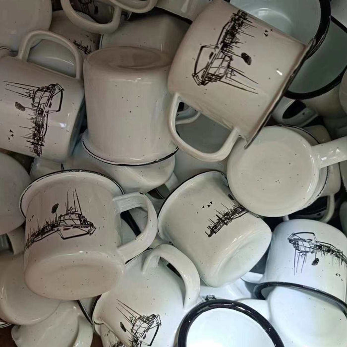 Salty Port - Mini Enamel Campfire Espresso Mugs or Ornaments 3oz