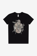 Salty Raven Drummer  T-Shirt - Toddler & Youth Black