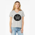 Sand Dollar Ladies V-Neck T-Shirt Silver and Natural
