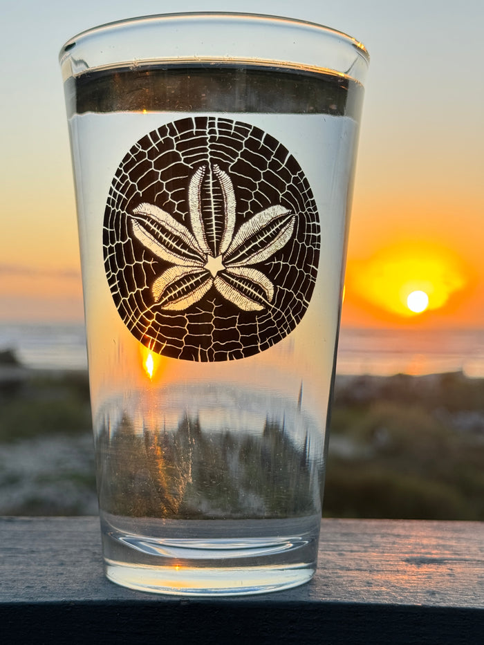 Sand Dollar Pint Glass - Single and Boxed