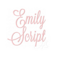 7 sizes of Satin Stitch Emily Script Embroidery Font