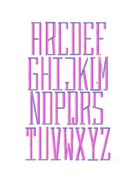 Sawyer Satin Stitch Font - 7 Sizes for Embroidery