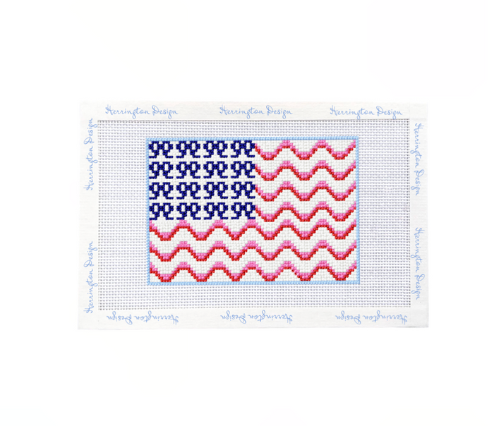 Scalloped Bow Flag Needlepoint Design Download
