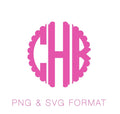 Scalloped Circle PNG SVG Monogram Font