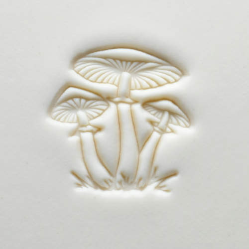 Scl-151  Large Round Stamp Cluster of Mushrooms Stamp