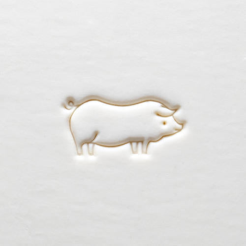 Scl-177 Large Round Stamp  Pig
