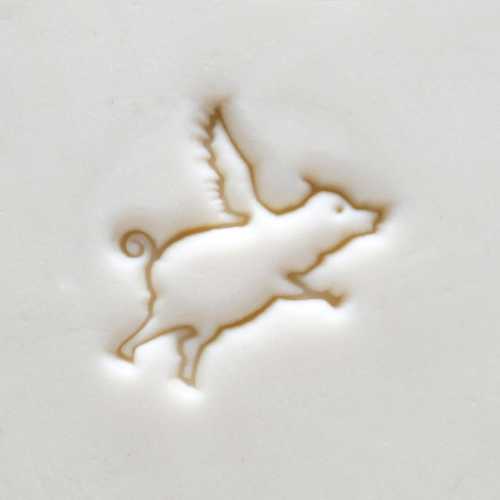Scm-253 Large Round Stamp Flying Pig