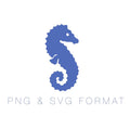 Sea Horse Monogram PNG SVG Monogram Frame