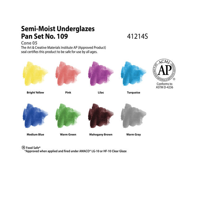 Semi-Moist Watercolor Underglaze Set 109