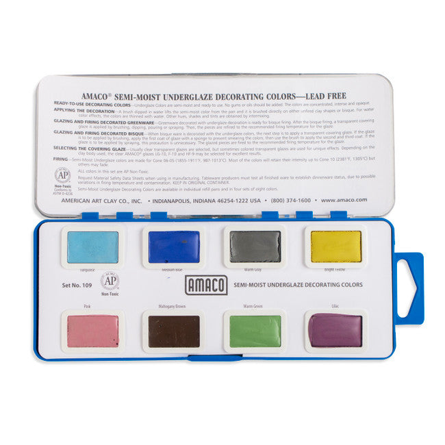 Semi-Moist Watercolor Underglaze Set 109