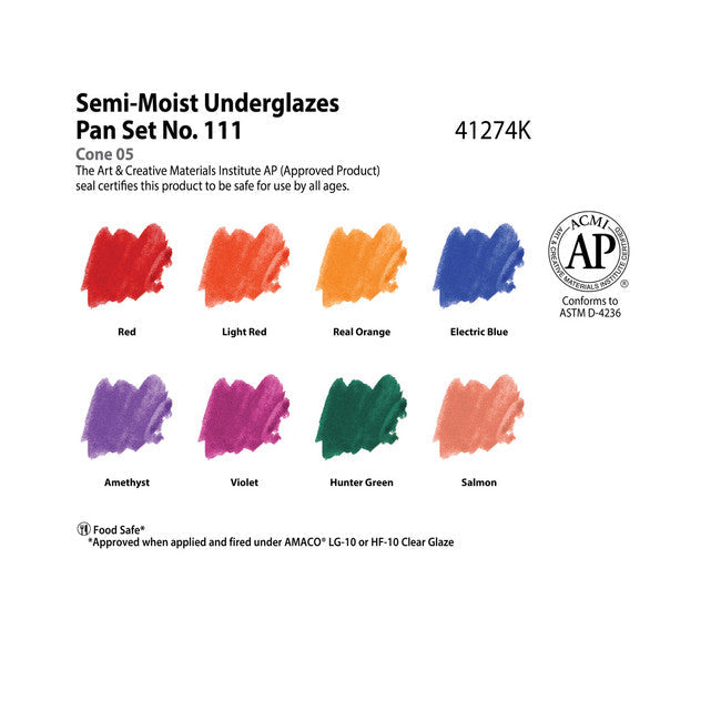 Semi-Moist Watercolor Underglaze Set 111