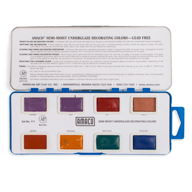 Semi-Moist Watercolor Underglaze Set 111