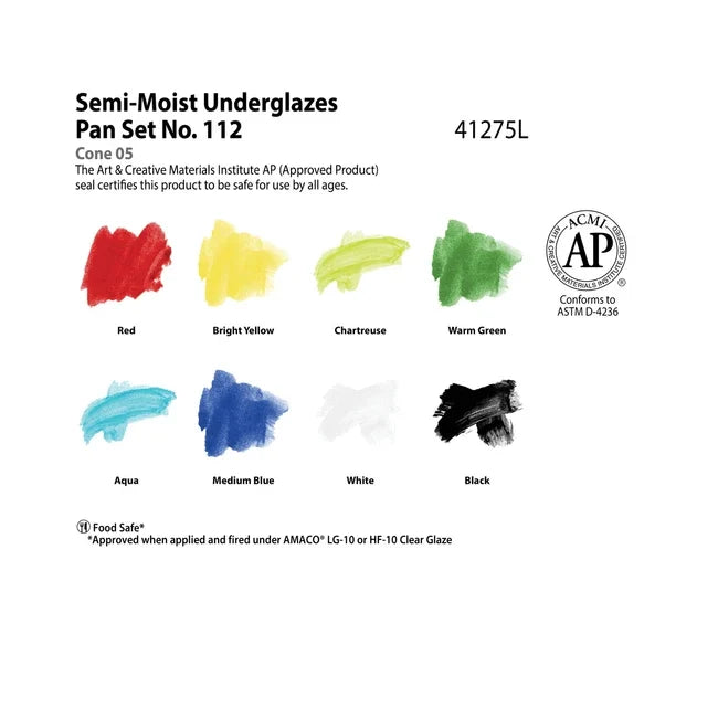 Semi-Moist Watercolor Underglaze Set 112