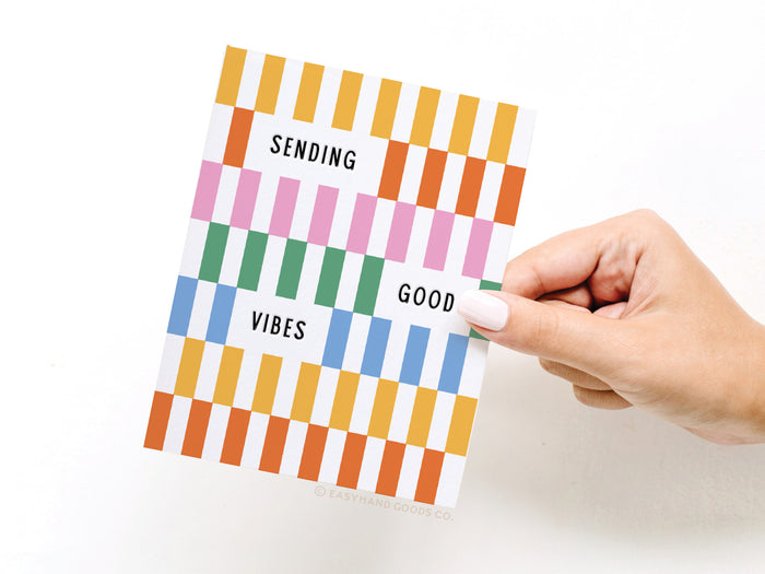 Sending Good Vibes Letterpress Greeting Card - Onderkast Studio