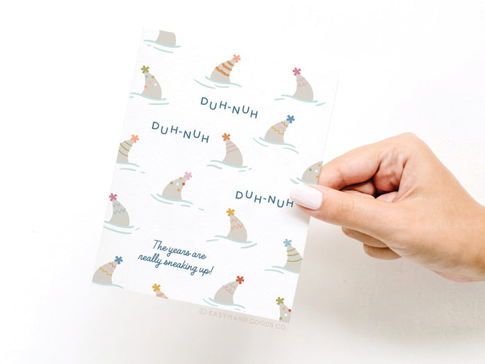 Shark Fin Party Hats Birthday Greeting Card - Onderkast Studio