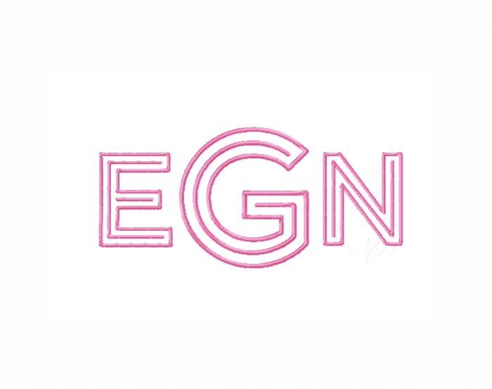 Single Color Neon Signage Font Package for embroidery designs