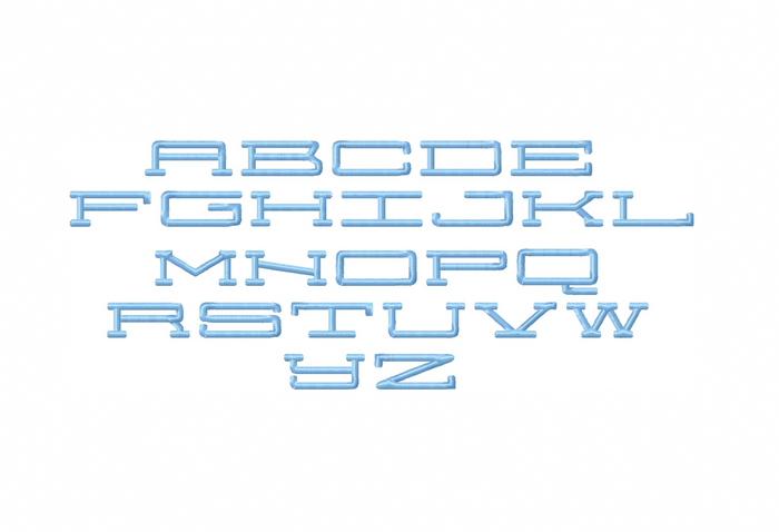 Small Jackson Satin Embroidery Font