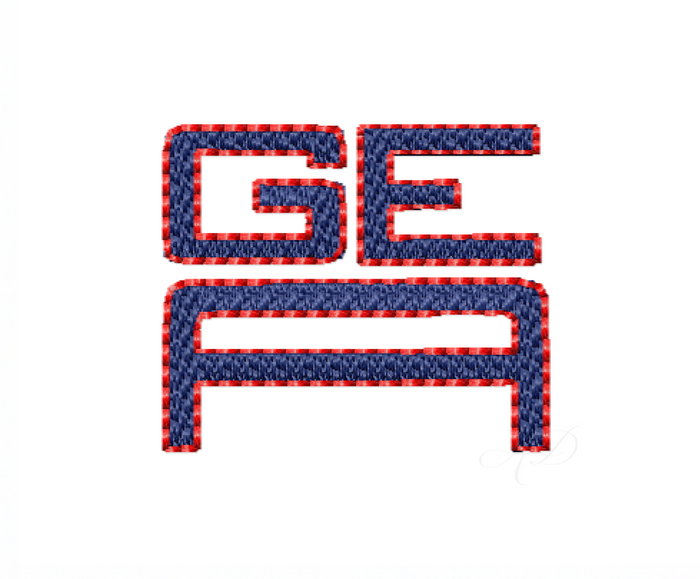 Small Square Fill Embroidery Font for crafting and DIY projects
