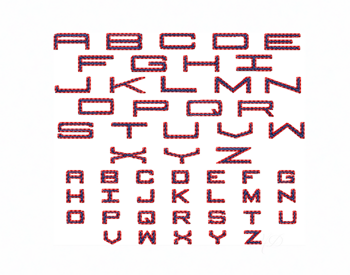 Small Square Fill Embroidery Font