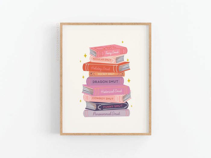Smut Book Stack Art Print