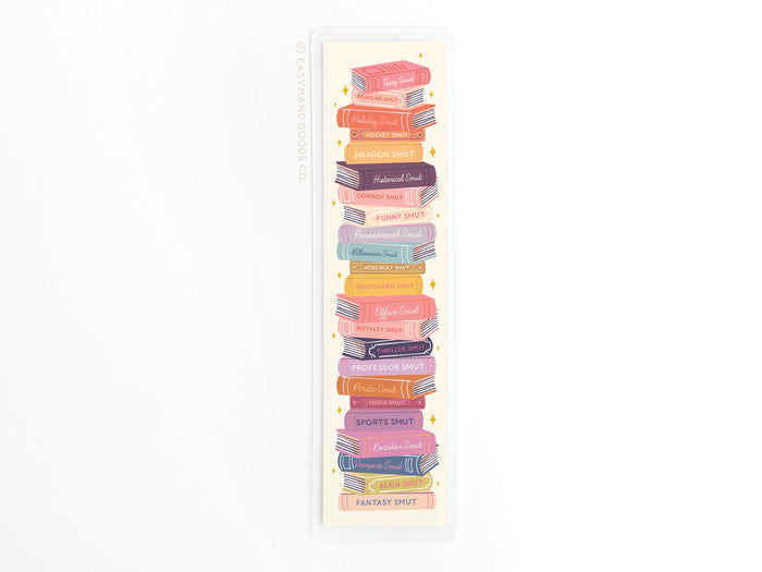 Smut Book Stack Laminated Bookmark - Onderkast Studio