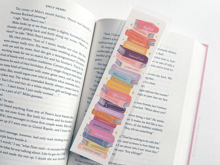 Smut Book Stack Laminated Bookmark - Onderkast Studio