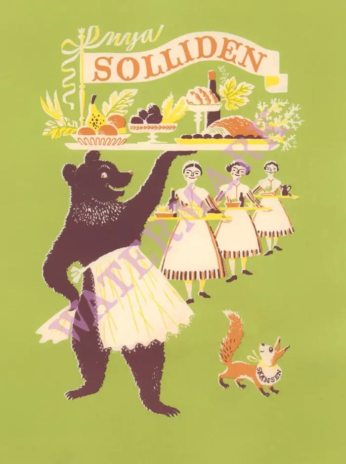 Solliden, Stockholm 1964 Menu Art