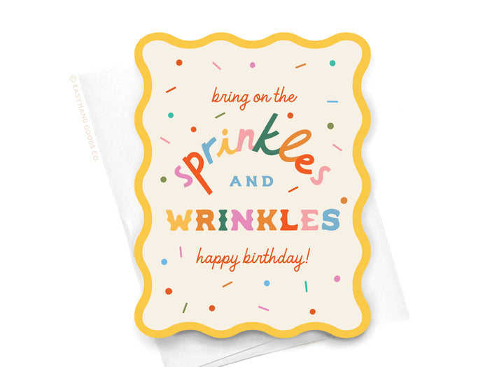 Sprinkles and Wrinkles Wavy Die Cut Notecard - Onderkast Studio