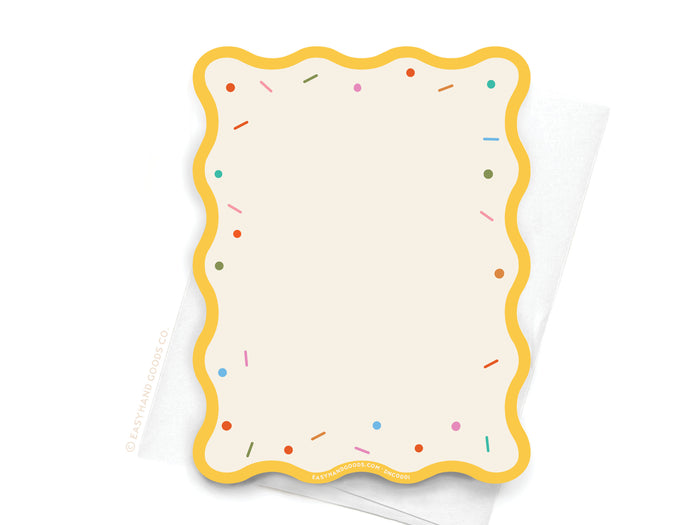 Sprinkles and Wrinkles Wavy Die Cut Notecard - Onderkast Studio