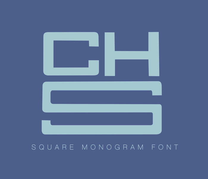 Square Type Monogram Font - Elegant custom typography