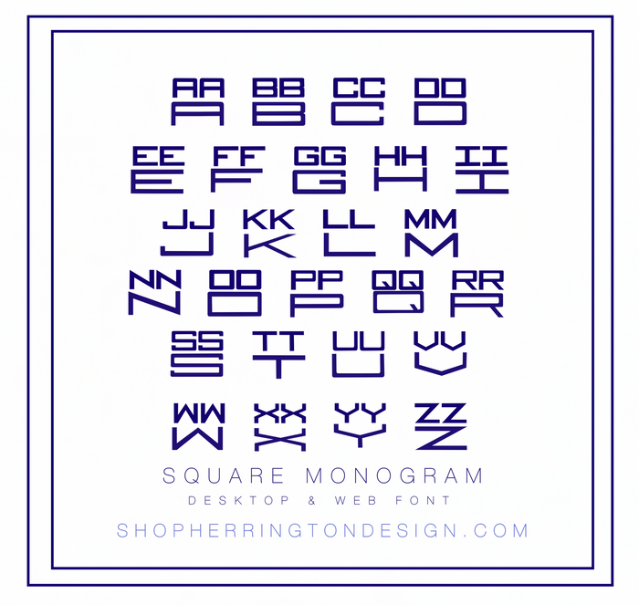 Square Type Monogram Font - Elegant and Versatile