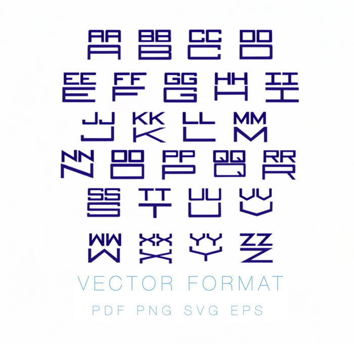 Square Type Monogram PDF PNG SVG EPS Vector Font