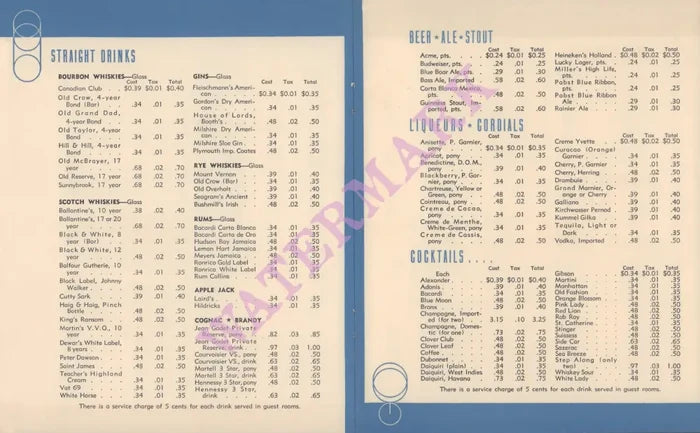 St Catherine Hotel, Catalina Island 1941 | Vintage Menu Art – drinks